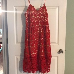 Red lace dress